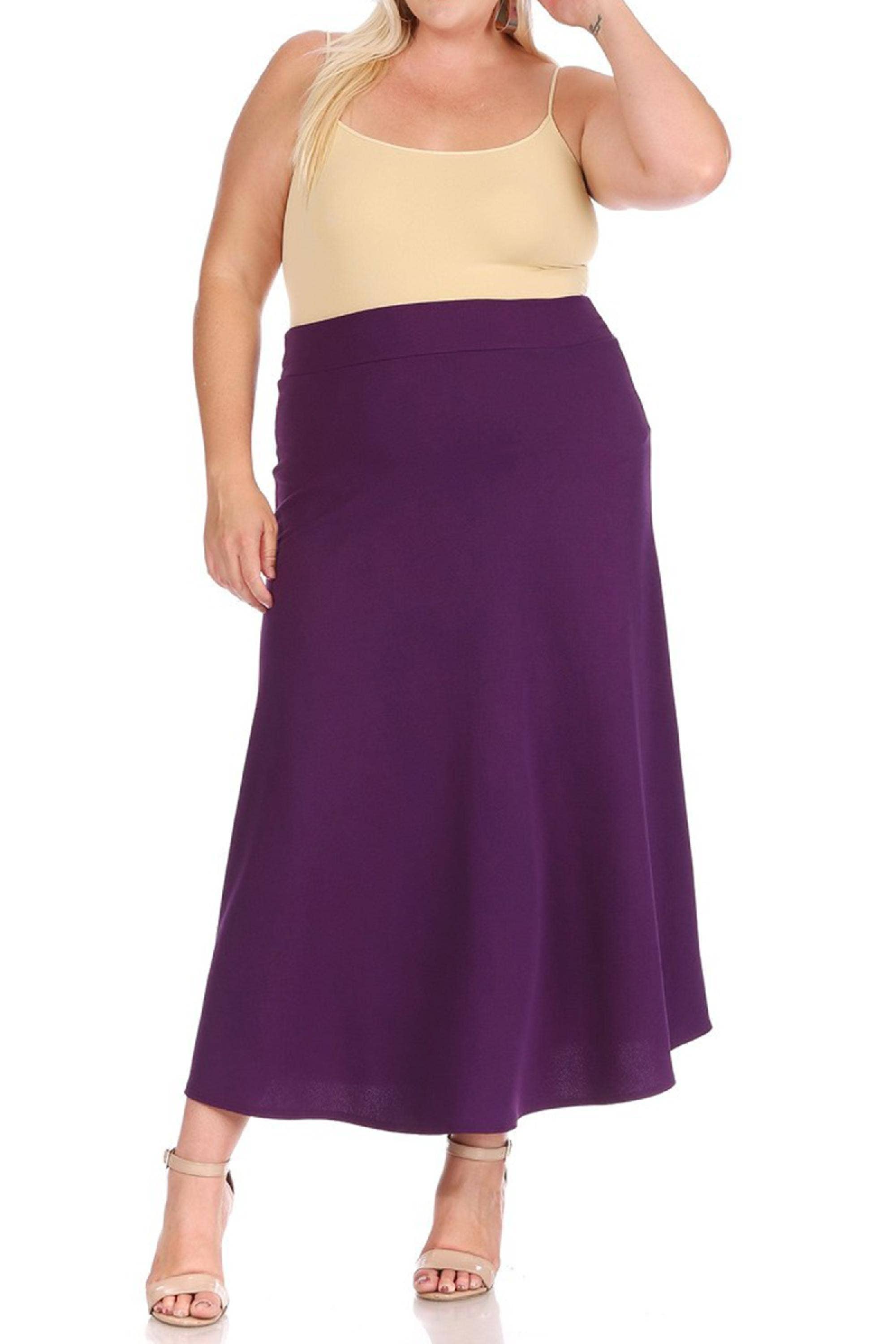 MOA COLLECTION - Wholesale Skirt - Women's - Women's Plus Size Flare A-line Long Skirt16