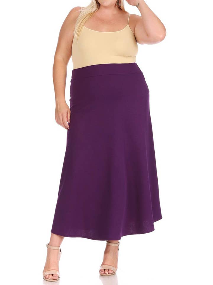 MOA COLLECTION – Saia - Mulher por atacado – Saia Longa Plus Size Flare Linha A para Mulher16