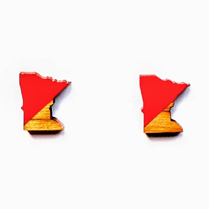 Cherry Red Valentine Minnesota Souvenir Stud Earrings 🍒 MN for wholesale by Spoon & Theory Handmade