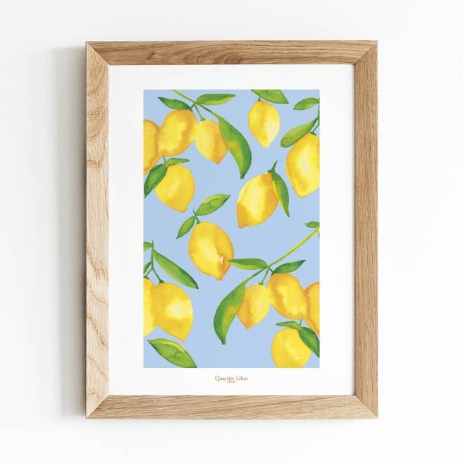 Affiche A4 Citrons Quartier Libre pour la vente par Quartier Libre Papier