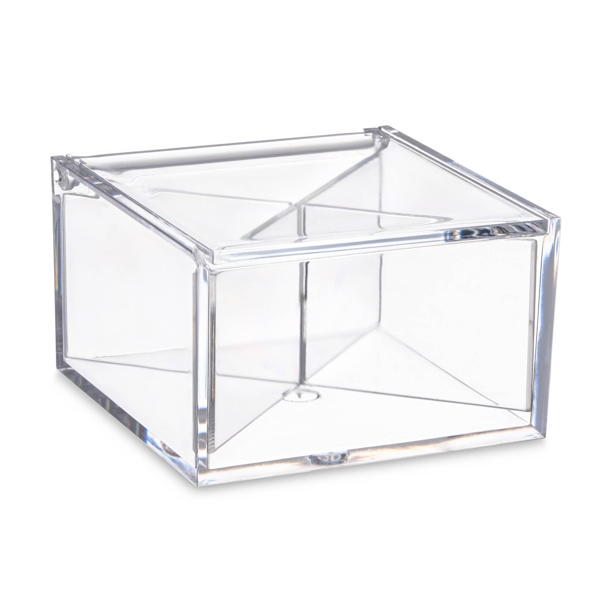 Hammont - Wholesale Gift Box - Clear Acrylic Boxes with 4 sections 2 Pack 3.94"X3.94"X2.36"0