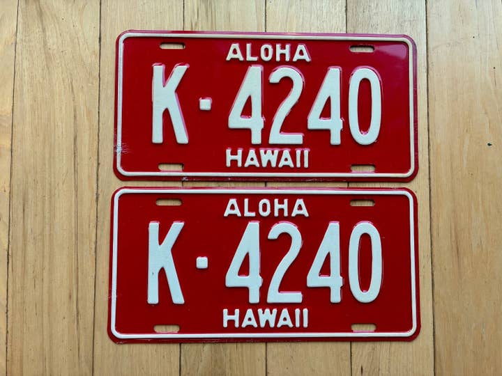 1957-1960 Pair of Hawaii Kauai License Plates for wholesale by RusticPlates
