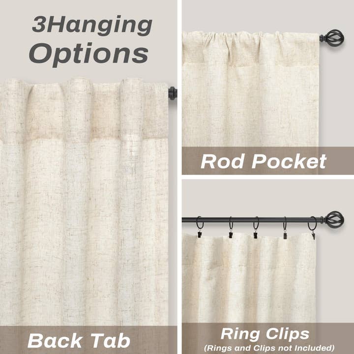 DriftAway - Wholesale Curtain - 100% Blackout Natural Linen Curtains for Bedroom 2 Panels6
