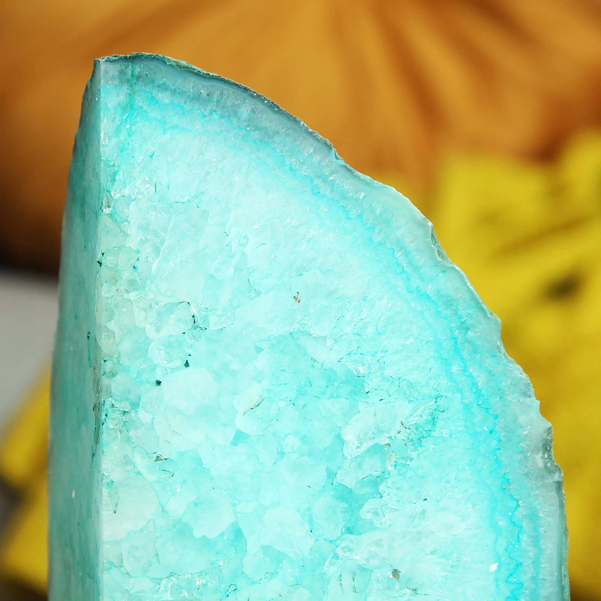 Curated Studio - Wholesale Bookend - Blue Crystal Bookends Geode Gemstone Fossil2