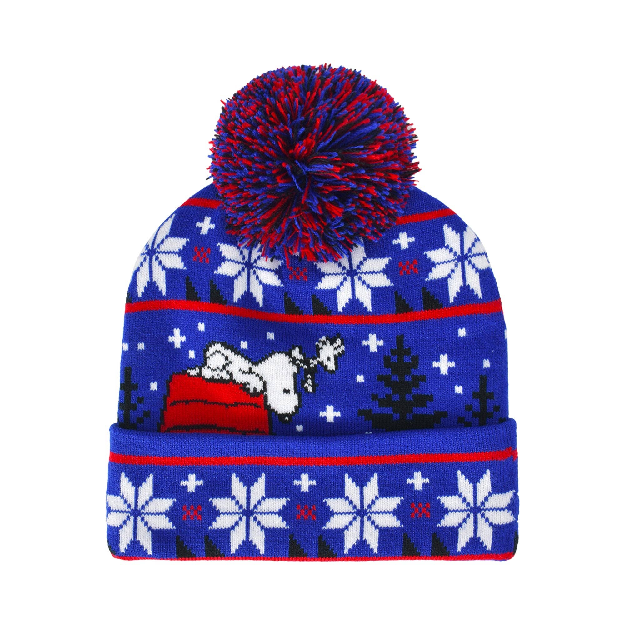 Concept One - Wholesale Beanie - Women's - Peanuts Blue Beanie Red House With Snoopy,Blue