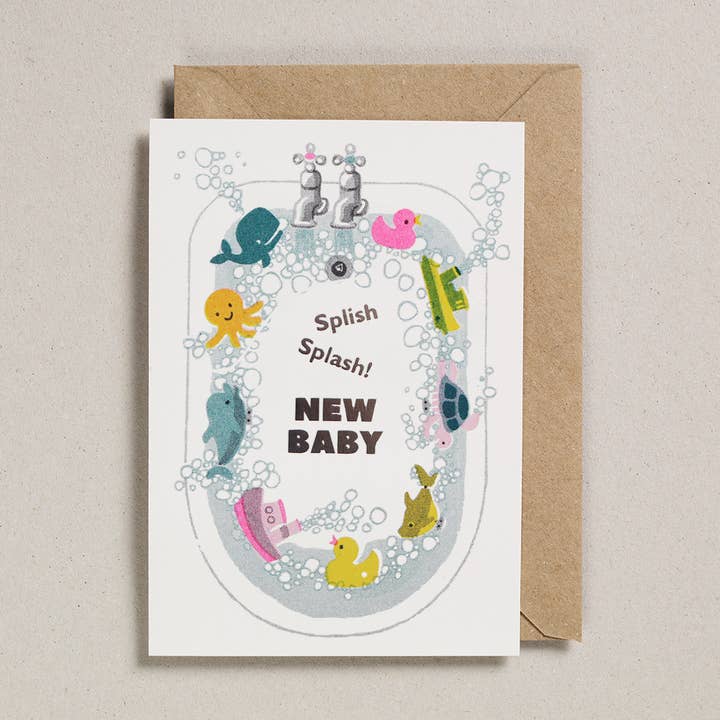 Riso Baby Cards - Pack of 6 - Splish Splash for wholesale by Petra Boase Ltd (US Duties Paid!)