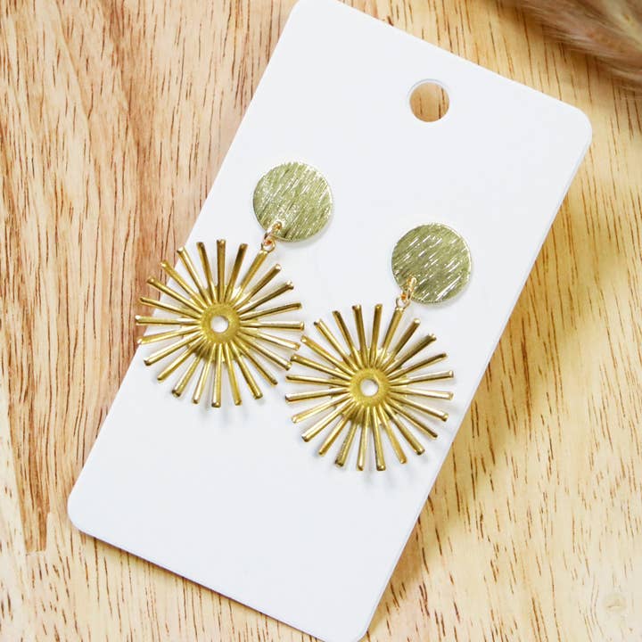 Pendientes abstractos con forma de sol, pendientes bohemio, joyas llamativas para venta al por mayor de The Willow Creek Studio