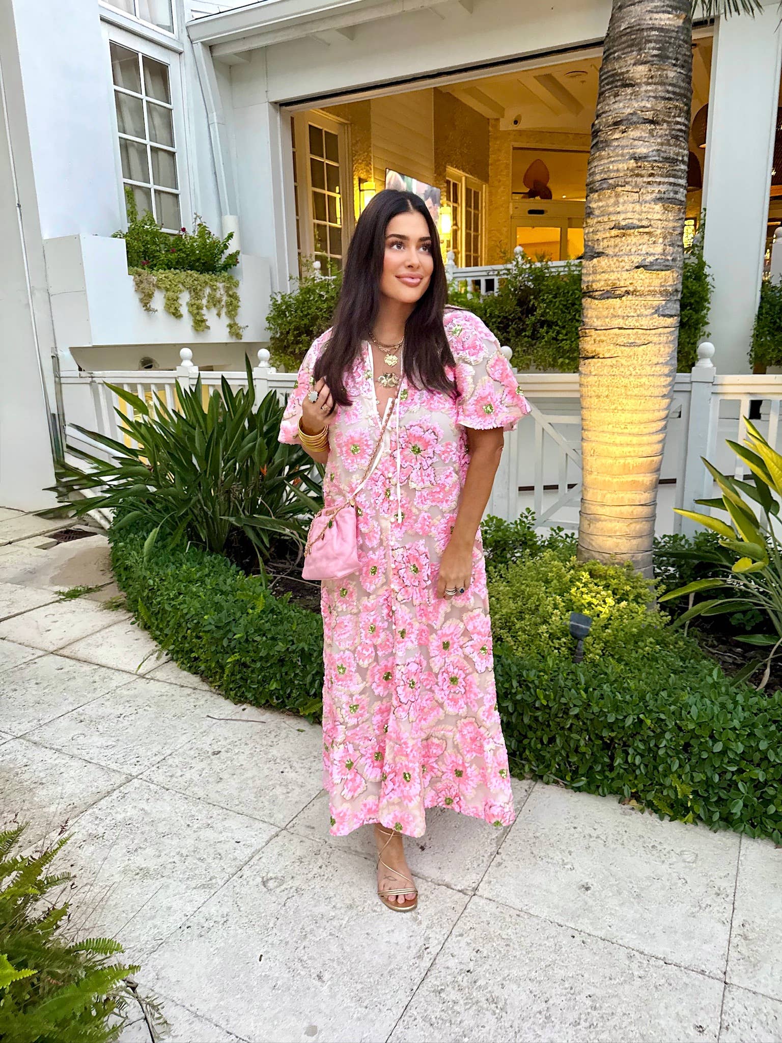 BuddyLove - Wholesale Dress - Women's - Talulah Pink Blossom Maxi Dress1