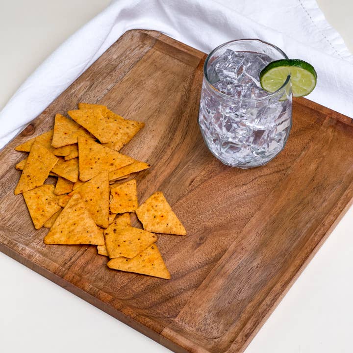 India Handicrafts Inc – wholesale Serving tray – Rustic Wood Square Serving Tray - LG4