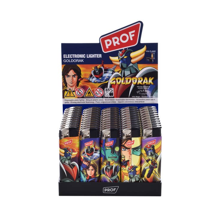 Champ by Polyflame - Wholesale Lighter - GOLDORAK Display of 50 GOLDORAK electronic lighters2