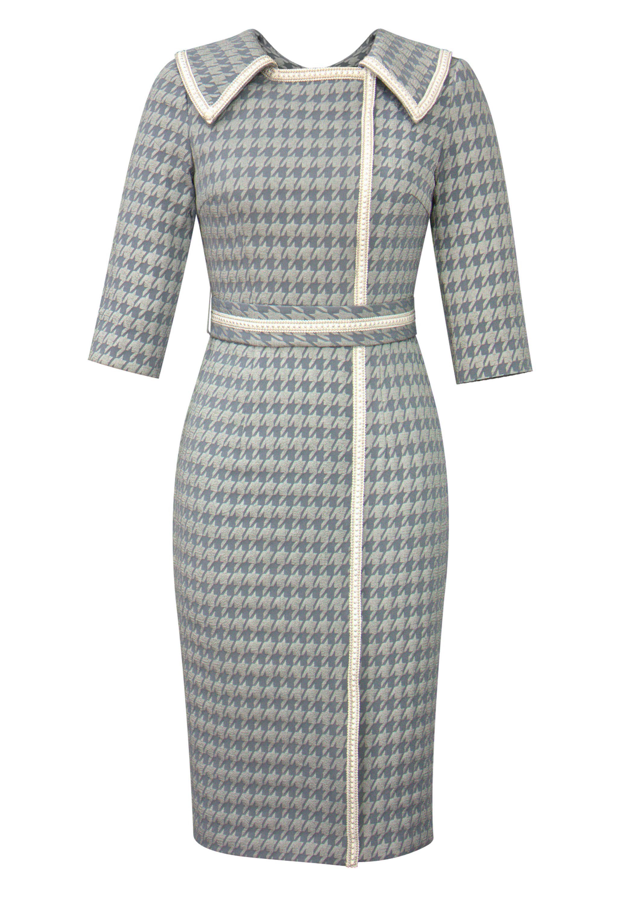 CHIC STAR - Wholesale Jurk - Dames - Chique jurk met jacquardversiering en sterren in blauw 0628246