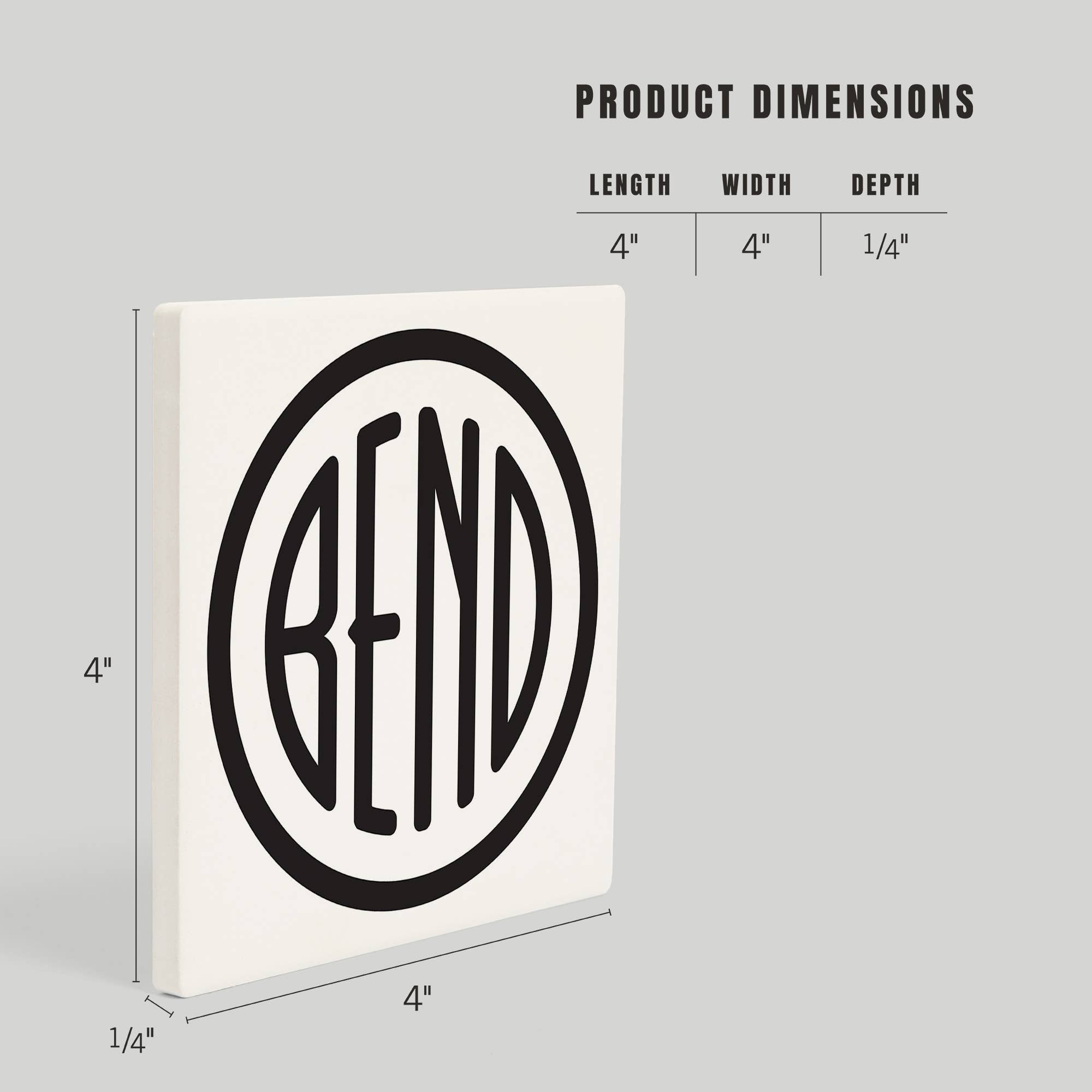 Lantern Press - Wholesale Coasters - CERAMIC COASTER Bend, Oregon, Bend, Logo4