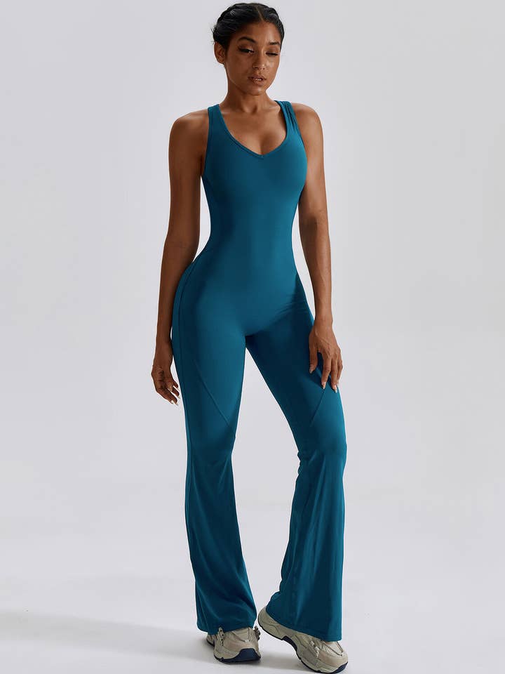 React Activewear - Wholesale Unitard - Women's - Murphy Seamless Jumpsuit - Blue1
