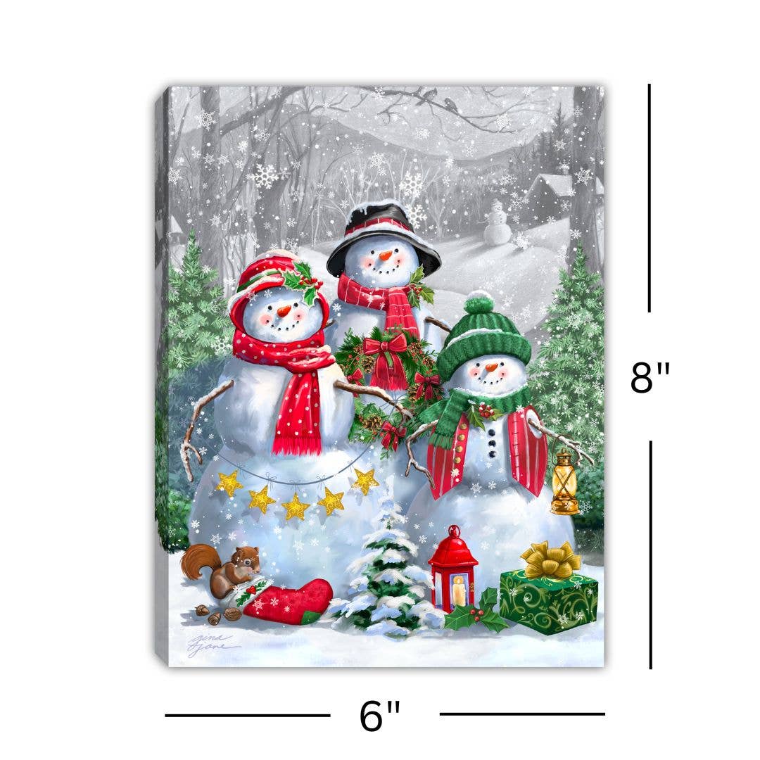 Glow Decor - Wholesale Christmas Decoration - Snowman Friends 8x6 Lighted Tabletop Canvas4