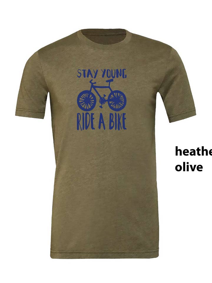 Snow Deep Designs - Wholesale Screen Printed T-Shirt - Unisex - Stay Young Ride a Bike T-shirt2