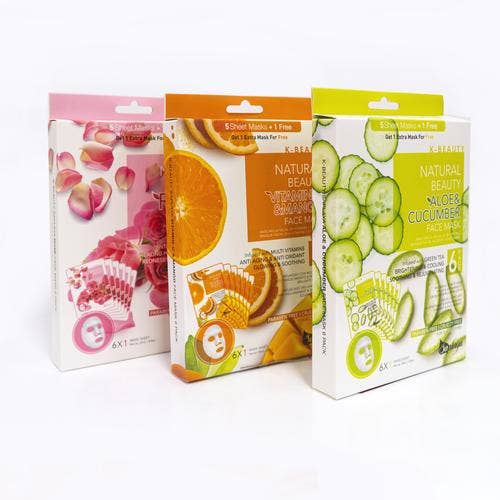 SM Beauty LLC - Wholesale Skincare Face Mask - Vitamin C and Mango Face Mask Sheet 6 PK3