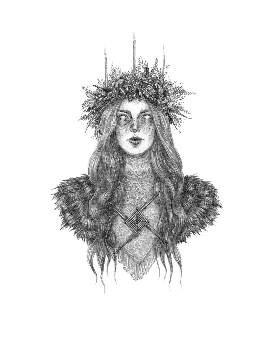 Caitlin McCarthy Art – Impressão artística por atacado – Impressão em Brigid Fine Art - Deusa celta da Sabedoria, Cura1