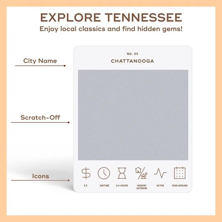 Reach International Outfitters - Wholesale Card Game - Tennessee Adventure Bucket List