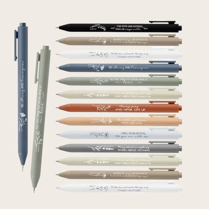Christian Bible verse pens for wholesale by Ella Blue