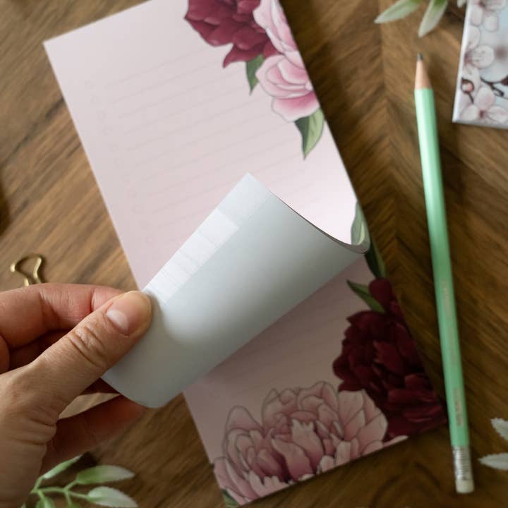 Hayley Jade Design Studio - Wholesale Notepad - Peony To Do List Pad3