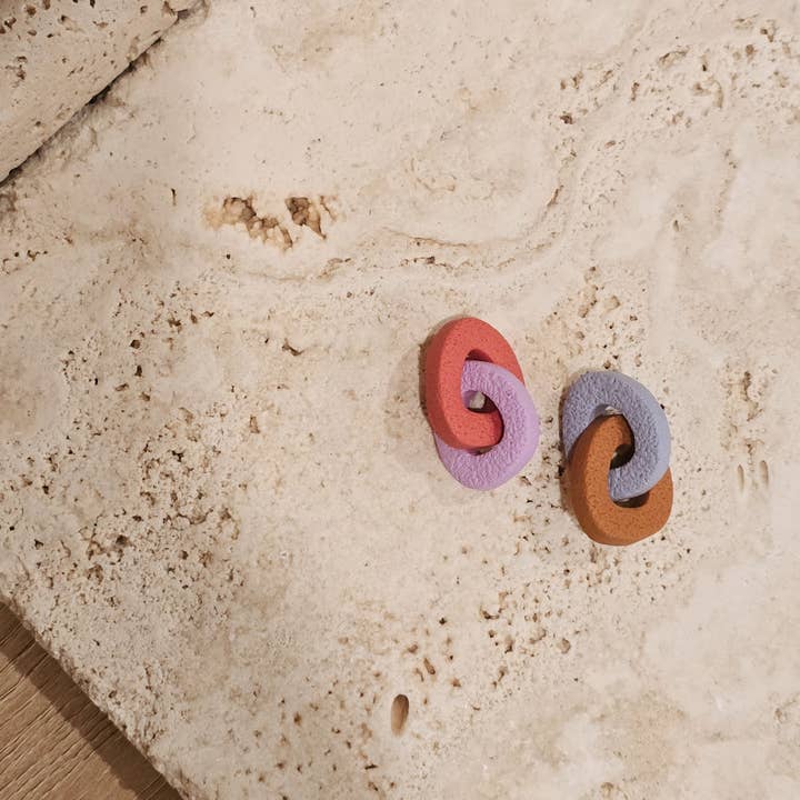That Clay Girl Co. - Wholesale Dangle Earrings - Polymer Clay Earrings | Multicolored Earrings | Link Earring