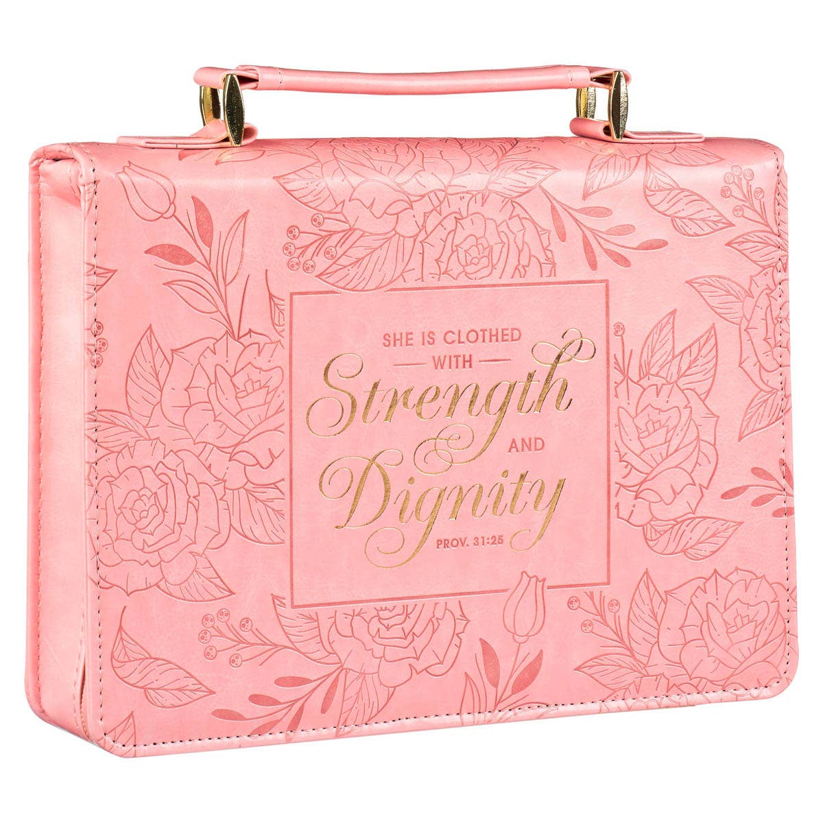 Christian Art Gifts - Wholesale Bible Cover - Strength & Dignity Rose Medium Size Bible Cover Prov. 31:251