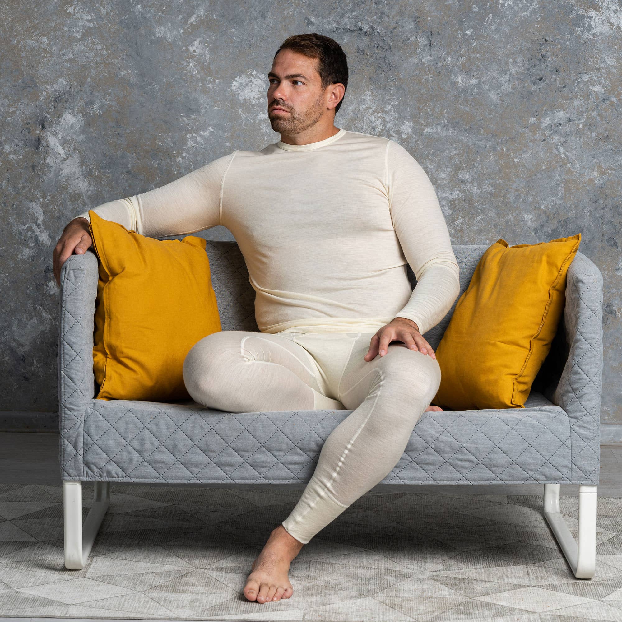 menique - Wholesale Sleepwear Set - Men's - Merino Wool Base Layer Pajama Set for Men