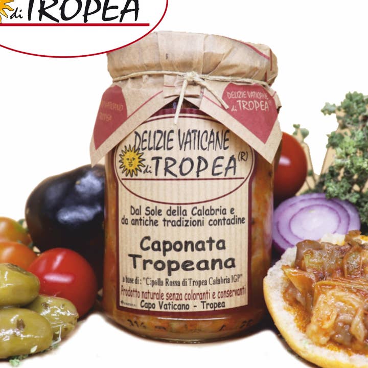 DELIZIE VATICANE DI TROPEA - Vendita all'ingrosso Salse - Caponata Tropeana - Salsa Gourmet Artigianale, 280gr0