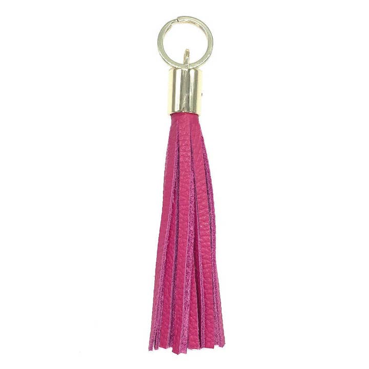 GVG Accessories - Wholesale Sleutelhanger - Dames - Lederen sleutelhanger met kwastje - roze