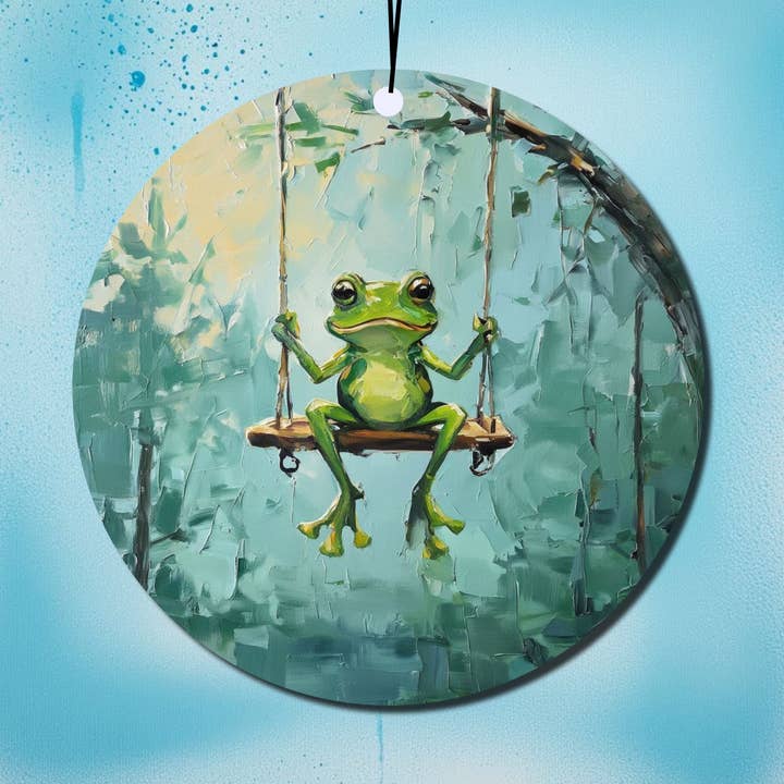 Groda - hängande dekoration för bil 70 mm för wholesale av frostedgrey