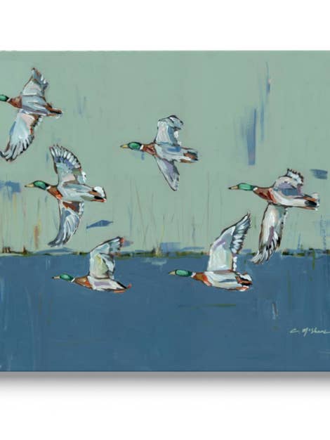 "Moody Mallards" canvas print for wholesale by Chelsea McShane Art