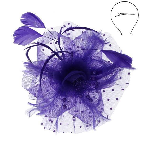 anbfashion – wholesale Fascinator-hatt - Dam – POLKA DOT MESH FASCINATOR HTH21807
