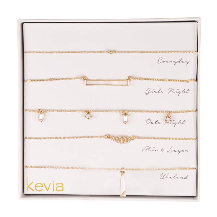 Kevia - Wholesale Jewelry Set - Mother of Pearl Themed Necklace Set
