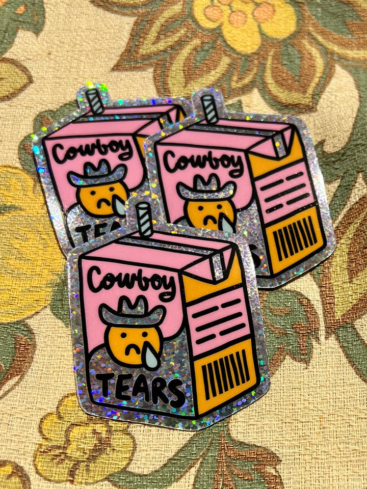 Cowboy Tears Glitter Sticker for wholesale by kaeraz