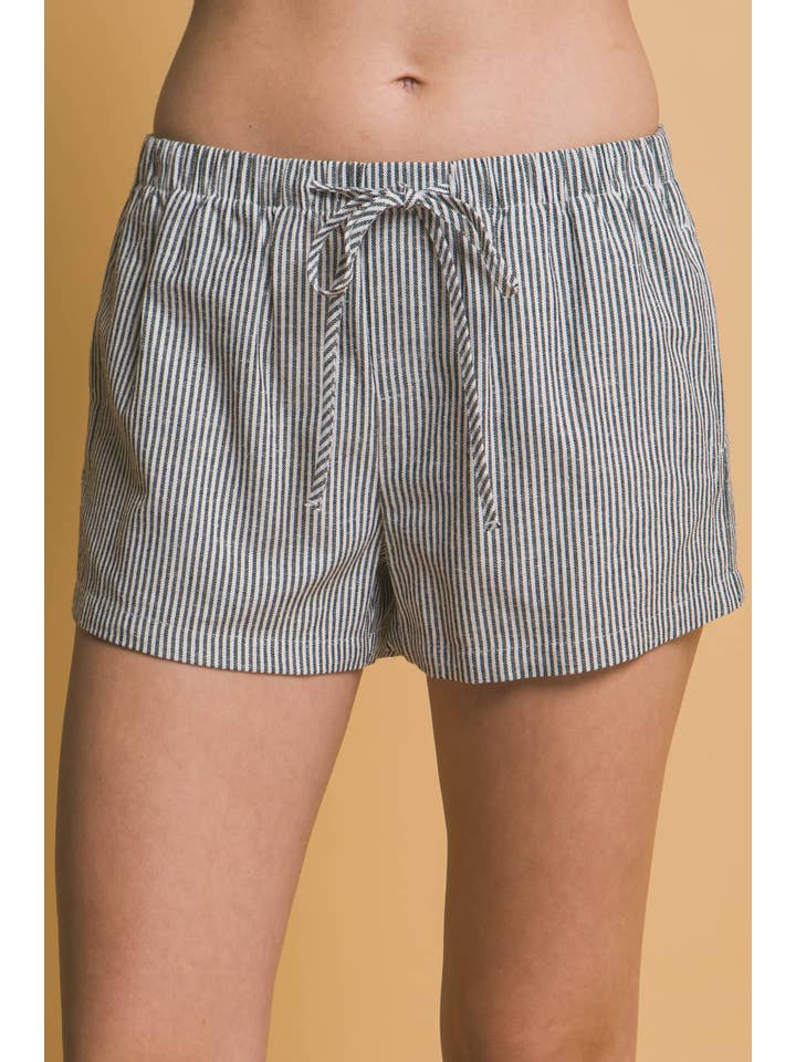 Vanilla Monkey - Wholesale Shorts - Women's - Low- Rise Stripe Linen Shorts