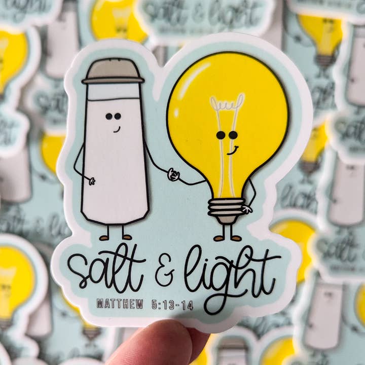 Salt & Light Vinyl Sticker for wholesale by Real Happy Designs