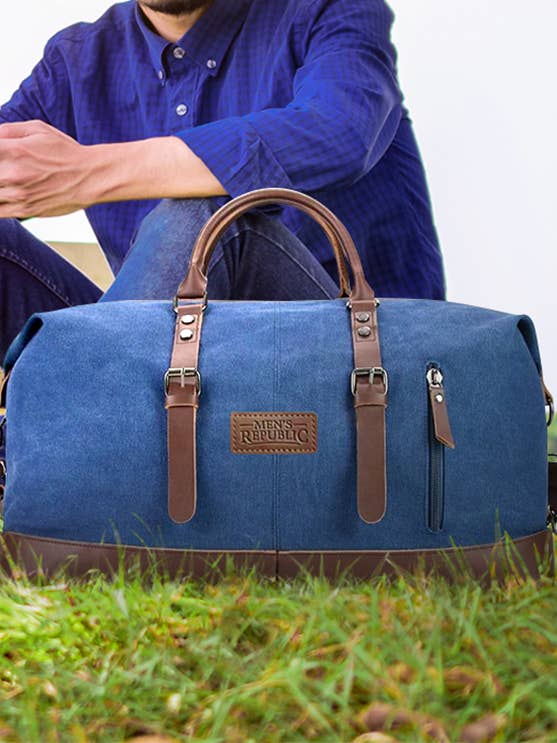 Men's Republic Canvas Weekend Bag - Blue for wholesale by Men's Republic