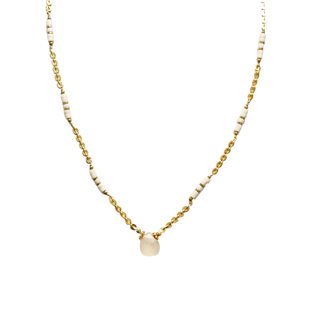 AMORINO SRL - Wholesale Beaded/Pearl Necklace - DROP NECKLACE WITH STONE BEADS - NK21124144E620