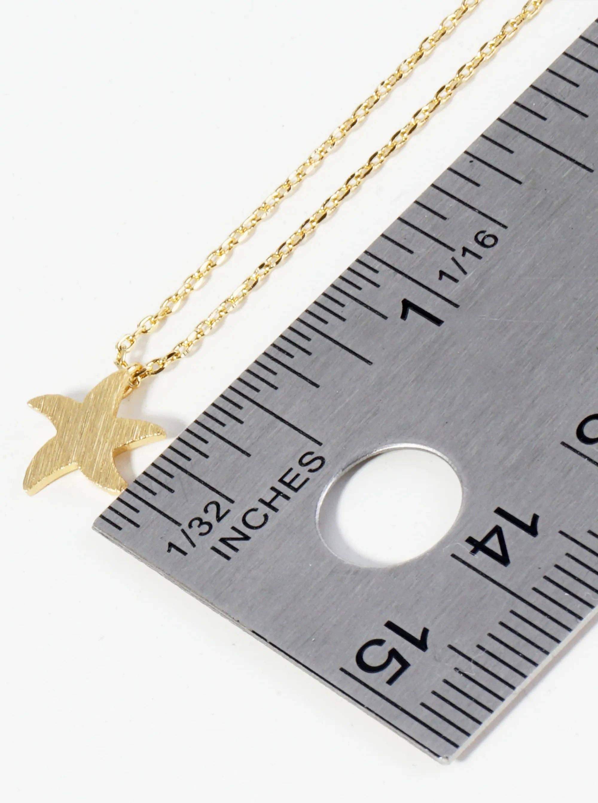 Wild Honey - Wholesale Pendant/Charm Necklace - 18K Gold Dipped Brushed Brass Starfish Pendant Necklace4
