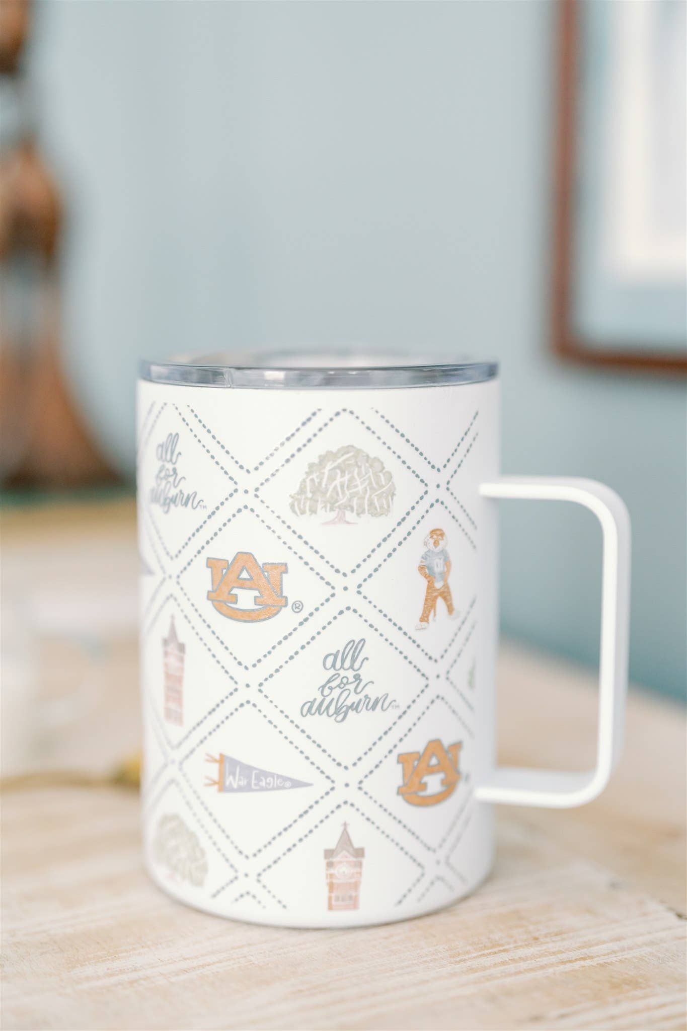 Gracefully Made Art - Wholesale Insulated Mug/Tumbler - Licensed 16 oz. Insulated Auburn University Mug