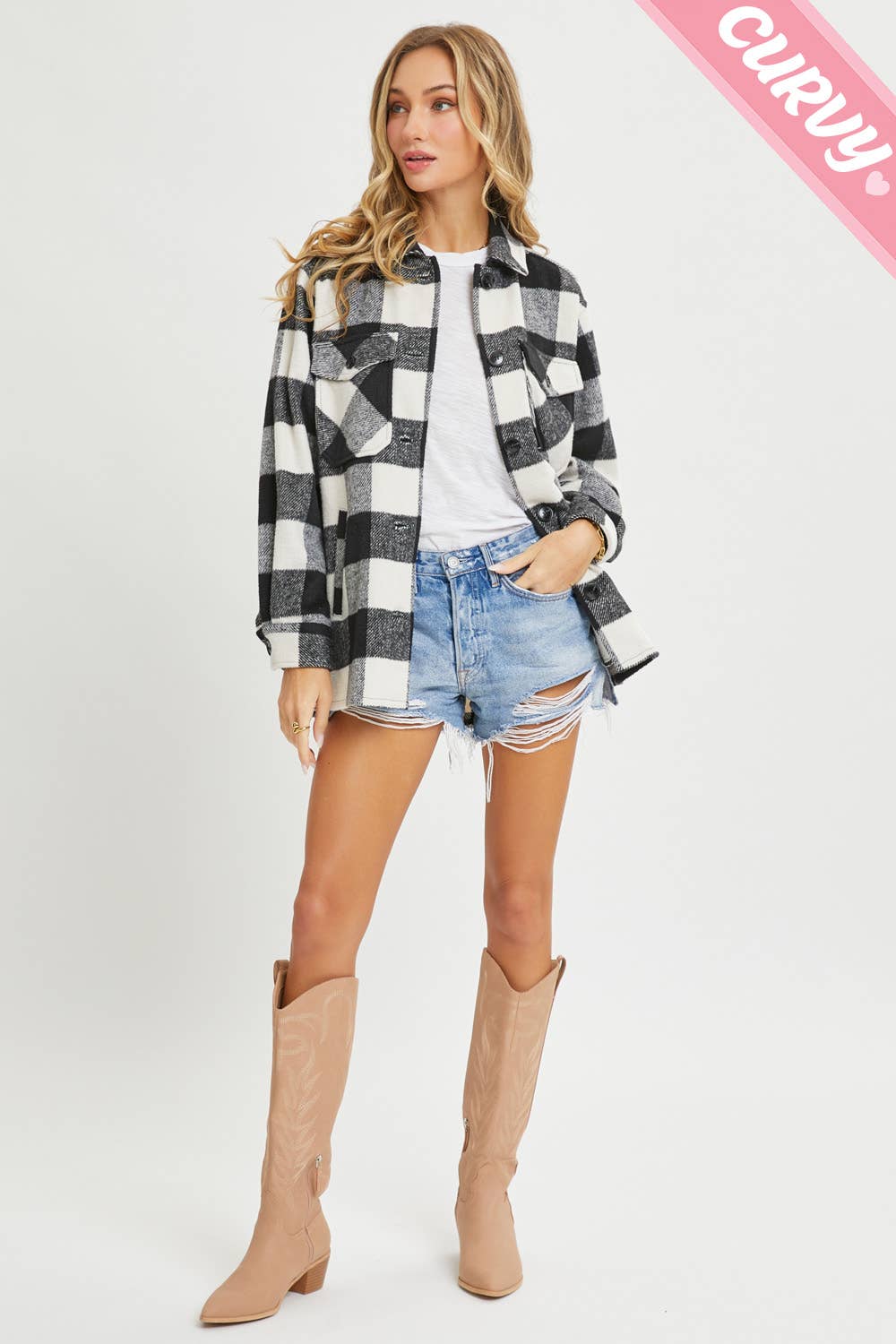 Sweet Lovely by Jen – wholesale Shirt Jacket/Shacket - Women’s – PLUS SIZE FLANNEL OUTEWERAR SHACKET17