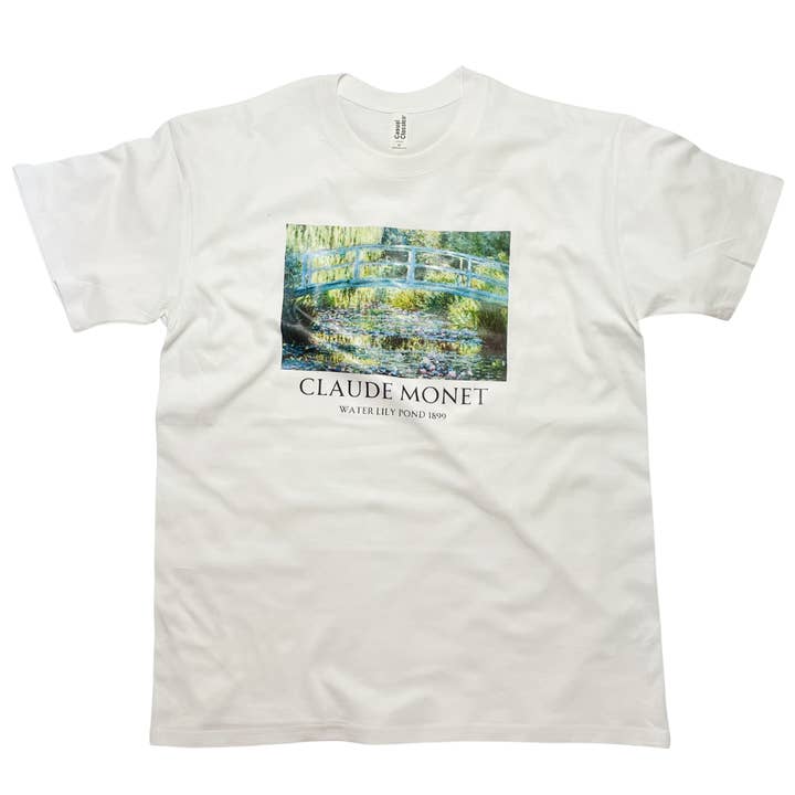 Claude Monet Water Lily Pond T-shirt med titel for engroshandel hos ZZZEBRAAA LIMITED