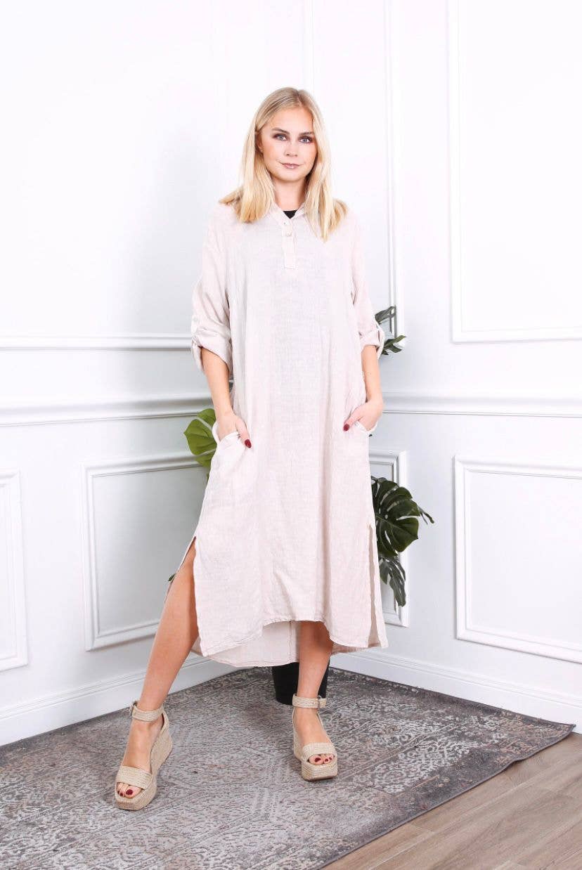 LÉA & LUC - Wholesale Dress - Women's - Long dress in 100% linen REF.2090012