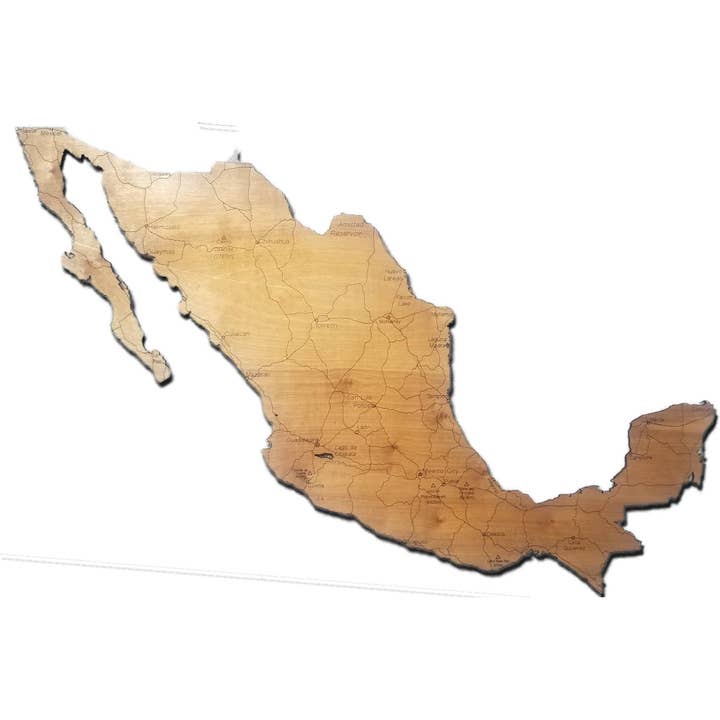 Mexiko Träkarta för wholesale av Meridian Maps