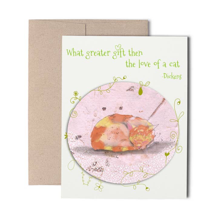 Greeting Card -Cat Nap for wholesale by Caroline Scagel Studio