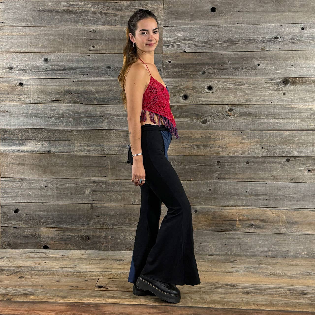 Couleur comme illustré Pantalon brodé Grateful Dead Steal Your Face en coton et lycra en vente sur Faire2