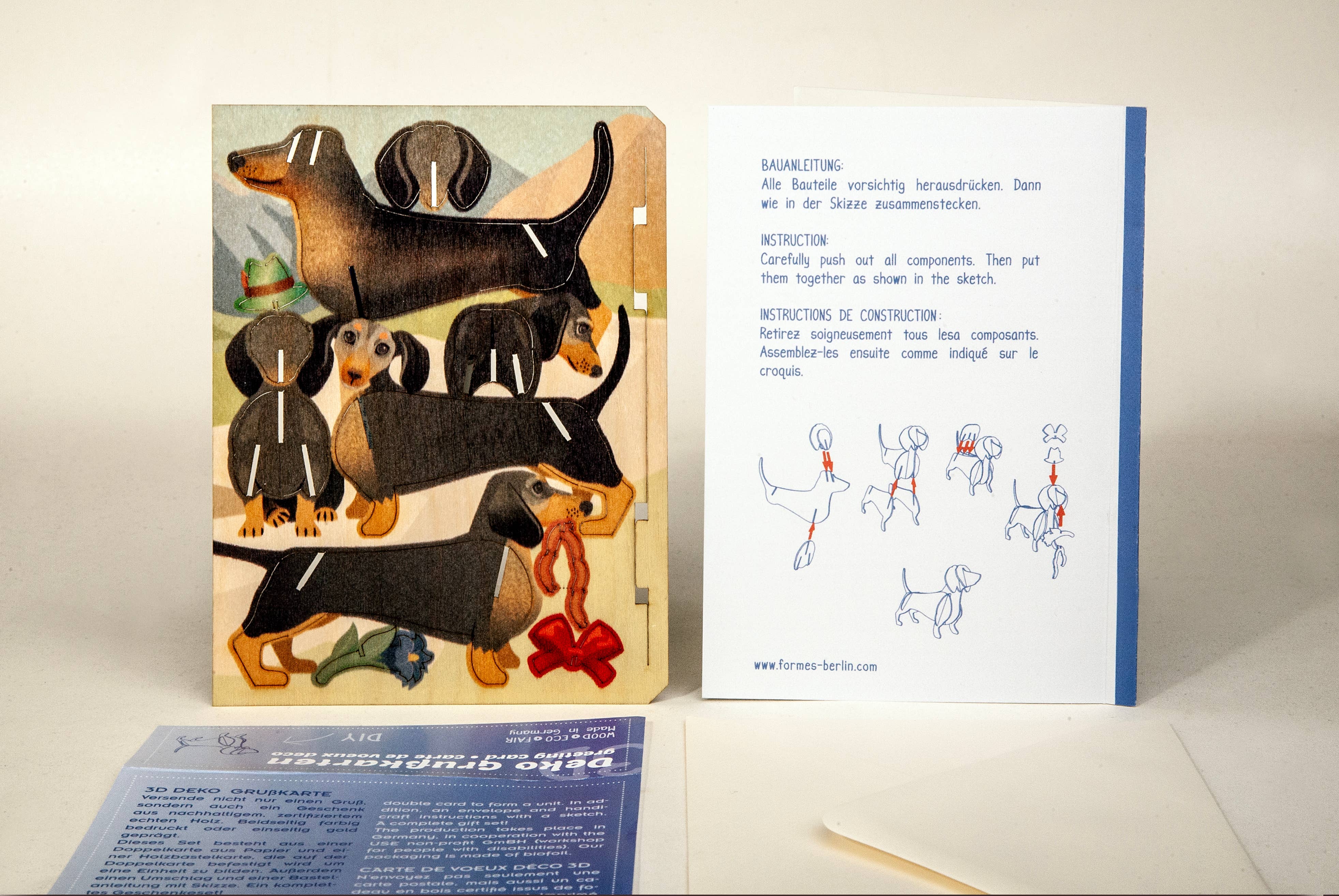 Formes Berlin GbR - Wholesale DIY Craft Kit - Dachshund 3D decorative craft card (copy)4