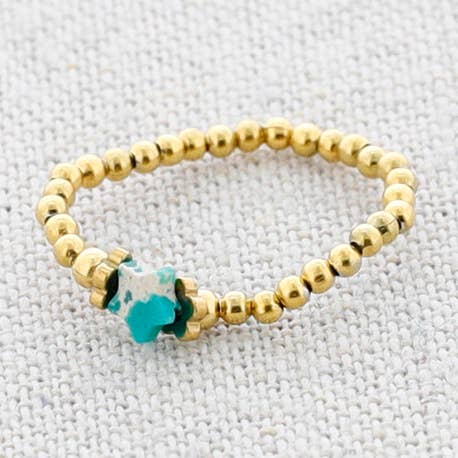 Stone Star Steel Ring for wholesale by Sonata