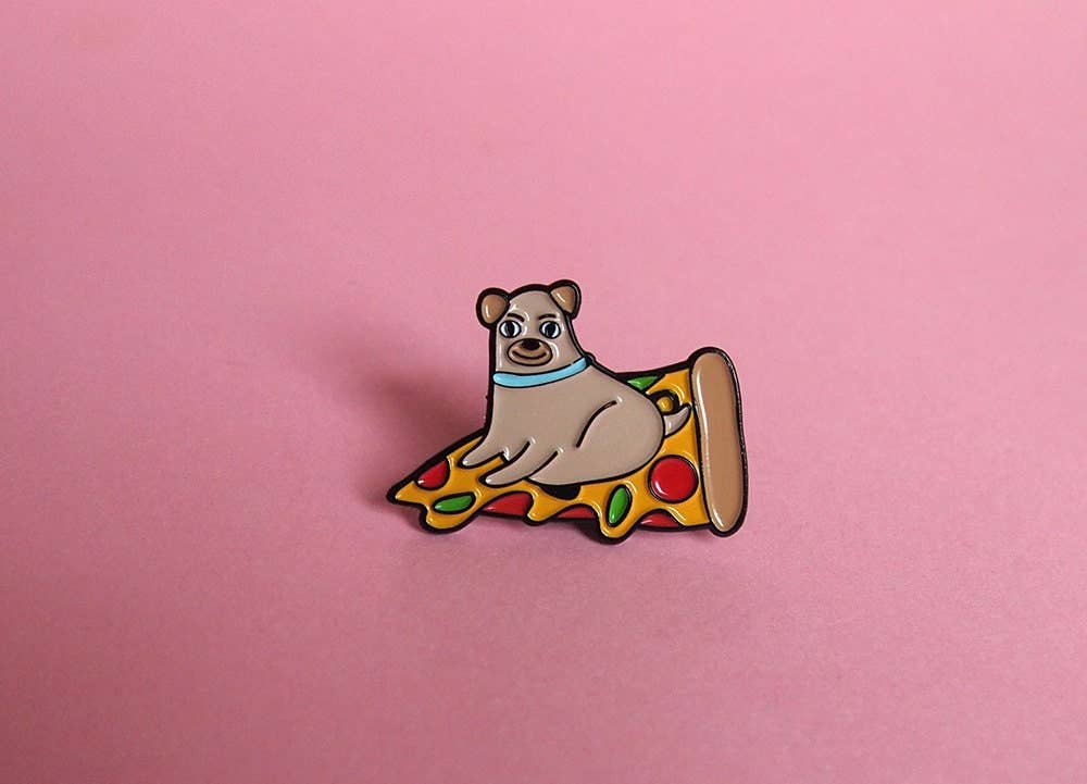 I LIKE CATS – wholesale Lapel pin/button – Pizza Dog Enamel Lapel Pin0