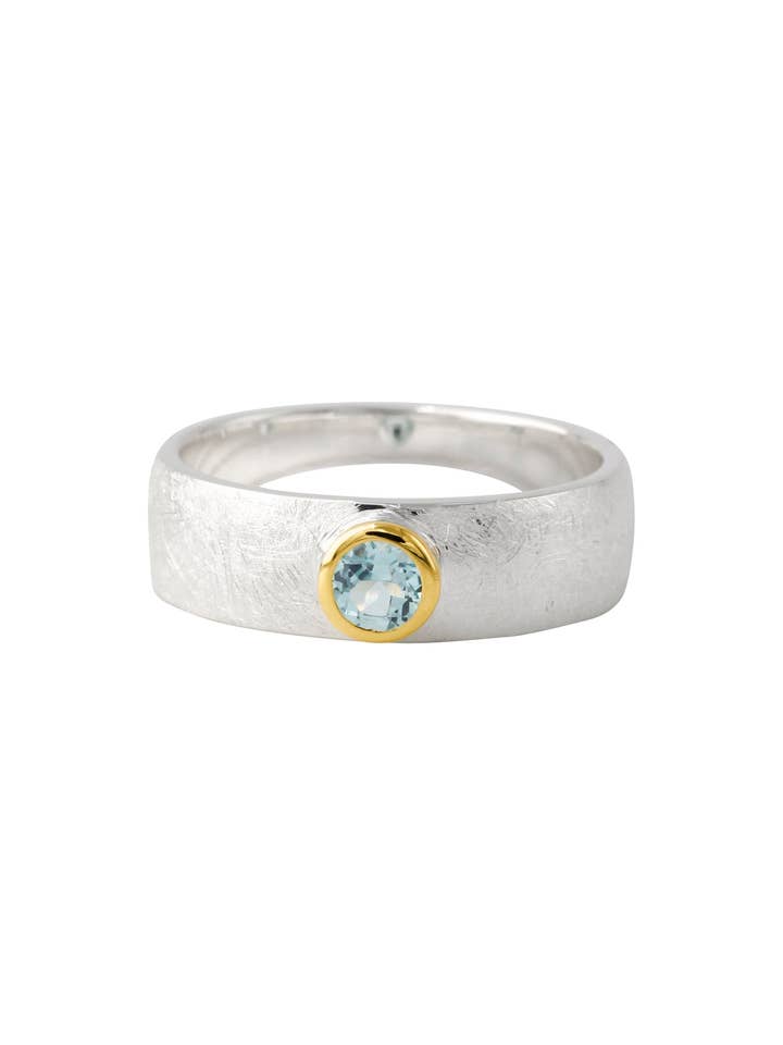 Silver ring with 4 mm topaz, 18 ct gold-plated for wholesale by Campur GmbH
